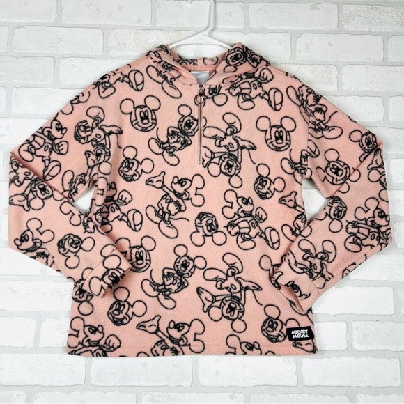 Mickey Mouse Disney Junior's Fleece Hoodie 1/4 Zip Pullover Casual Size Small - Picture 4 of 14